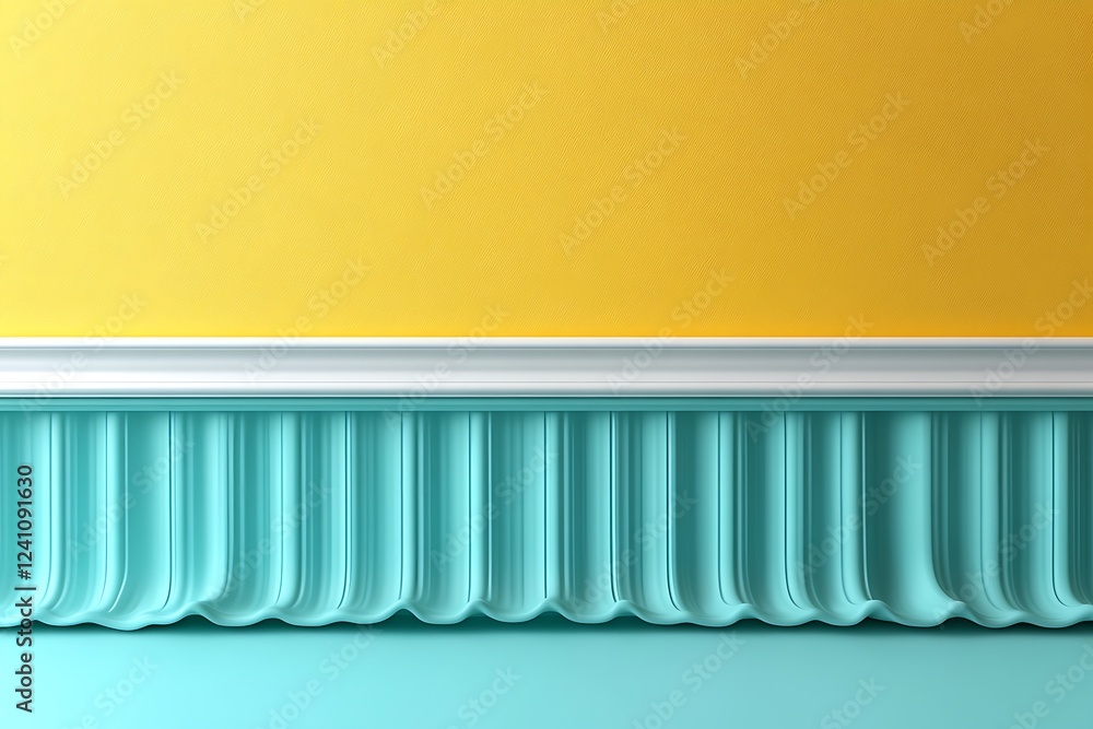Teal and Yellow Wall Paneling with White Trim Teal and Yellow Wall Paneling with White Trim