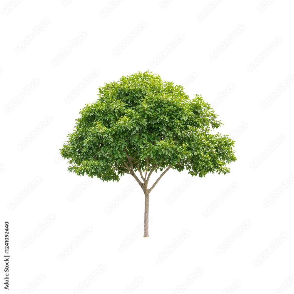 Fototapeta premium A lush green tree with a full canopy, symbolizing nature and growth.