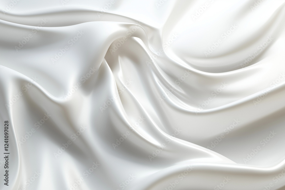 Fototapeta premium Texture de crème hydratante ou tissus en soie brillant sur fond blanc unis.