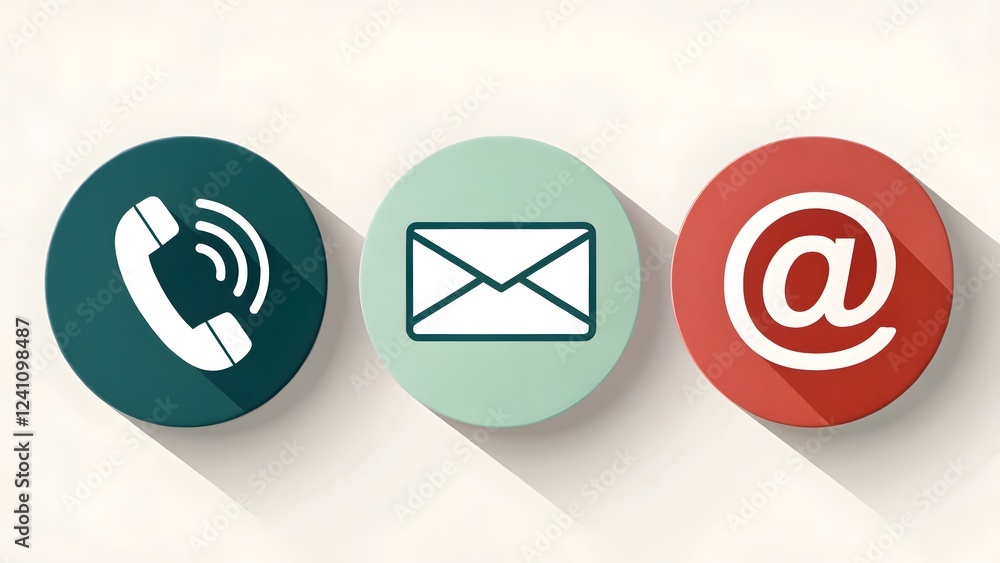 Minimalist Communication Icons Phone, Email & _@_ Symbol V5 Minimalist Communication Icons Phone, Email & _@_ Symbol V5