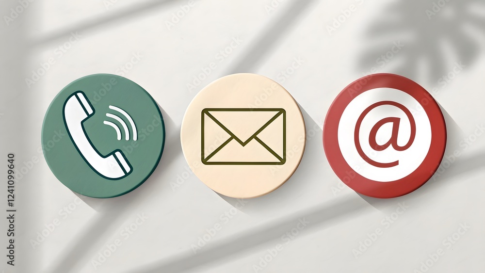 Minimalist Communication Icons Phone, Email & _@_ Symbol V7 Minimalist Communication Icons Phone, Email & _@_ Symbol V7
