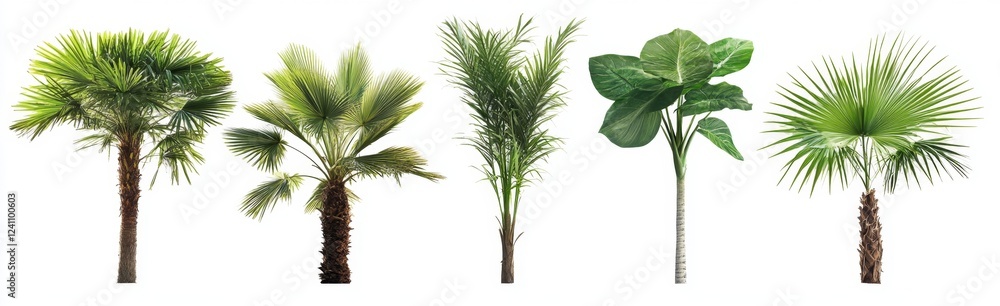 Tropical plants isolated on white background for design Tropical plants isolated on white background for design