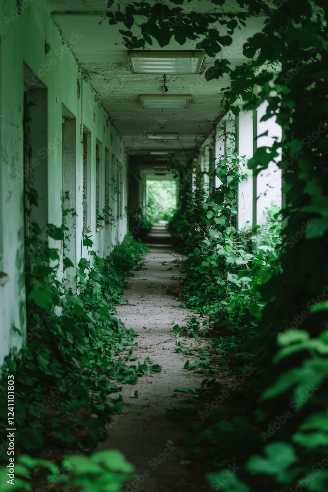 Overgrown Corridor Leading To A Distant Light Overgrown Corridor Leading To A Distant Light
