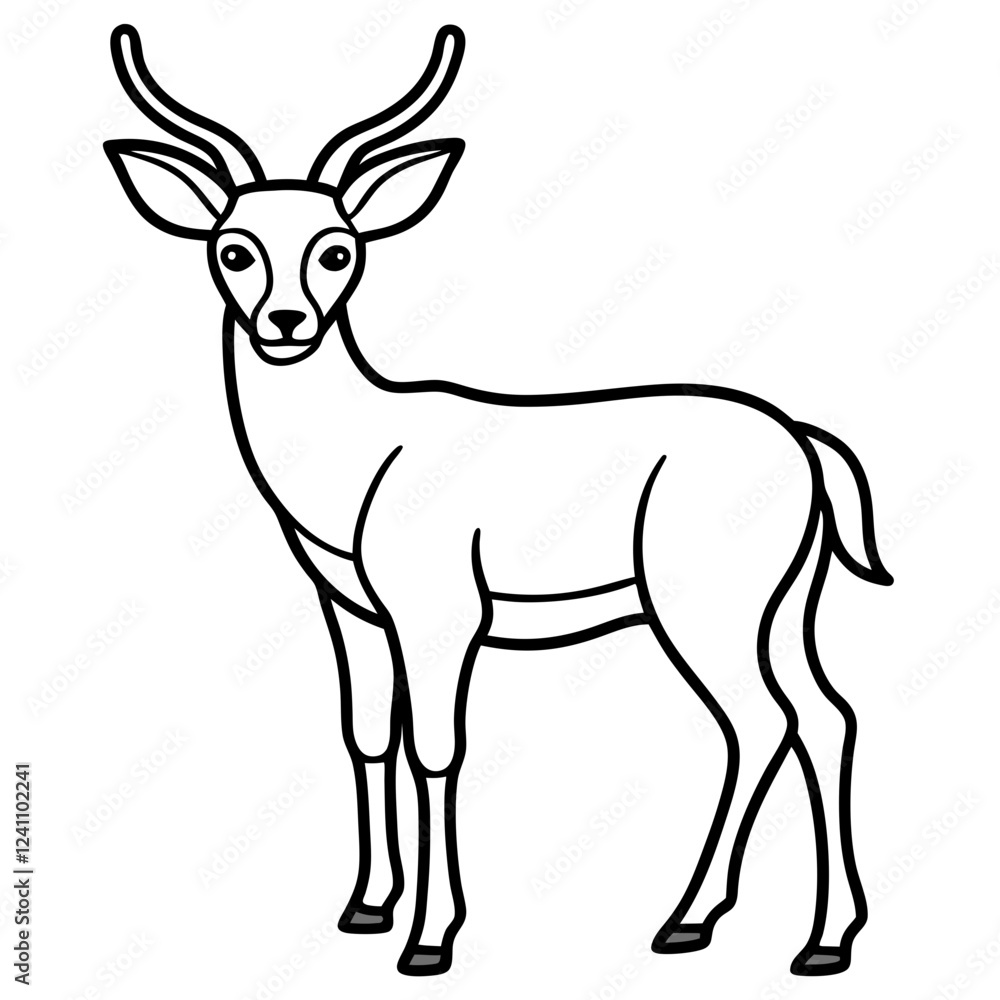 Elegant One-Line Deer Illustration Vector Elegant One-Line Deer Illustration Vector