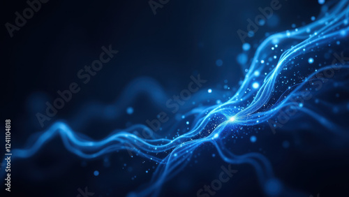 Abstract representation of VNS or Vagus Nerve Stimulation with a flowing blue design.