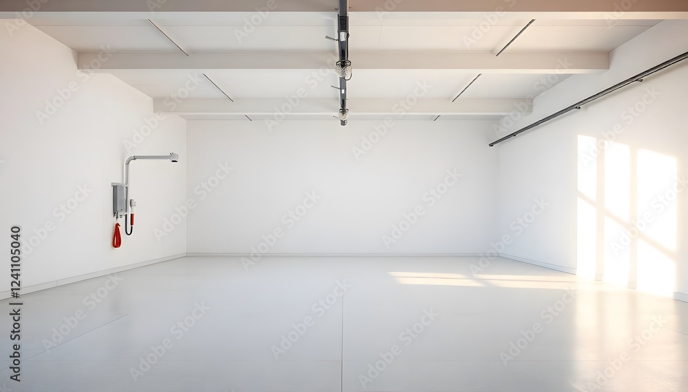 Sunlit Empty Industrial Space: Architectural Photography Sunlit Empty Industrial Space: Architectural Photography