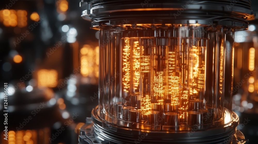 Futuristic Energy Core with Glowing Orange Tubes and Intricate Metallic Structures for Sci-Fi and Technology Concepts Futuristic Energy Core with Glowing Orange Tubes and Intricate Metallic Structures for Sci-Fi and Technology Concepts