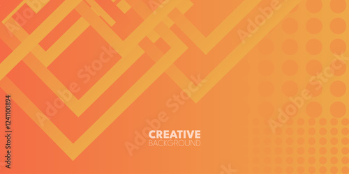 Abstract orange background with lines and modern design pattern.  has a pattern of intersecting lines and circles in the upper portion with the text.