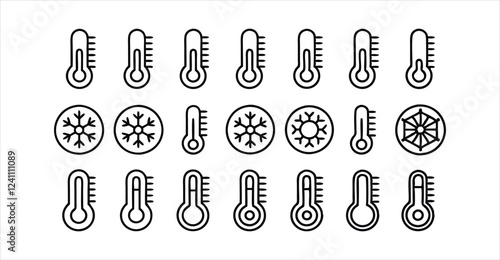 temperature symbol set of  outline icons  temper 