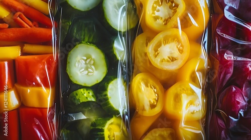 Vacuum-Sealed Vegetables with Vibrant Colors and Fresh Texture.