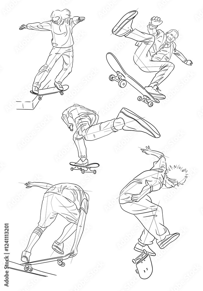 illustration of a man running skateboarding illustration of a man running skateboarding