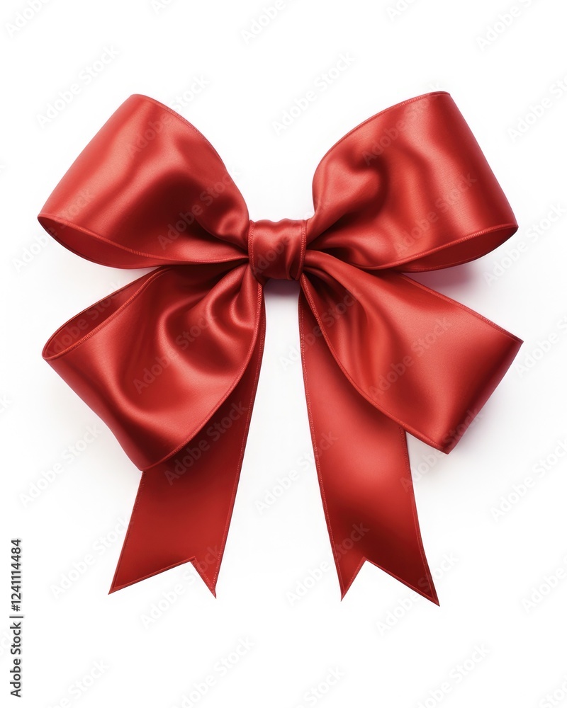 Isolated Red Bow on White Background - Perfect for Christmas Gifts and Holiday Decorations Isolated Red Bow on White Background - Perfect for Christmas Gifts and Holiday Decorations