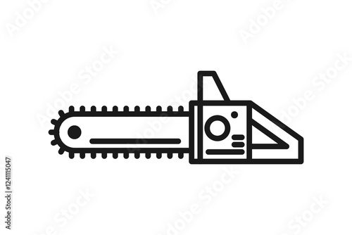 chainsaw icon line art isolated