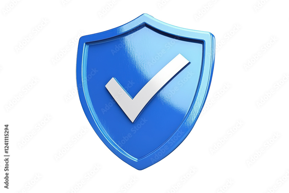 Isolated Dark Blue Shield with White Check Mark Icon Isolated Dark Blue Shield with White Check Mark Icon
