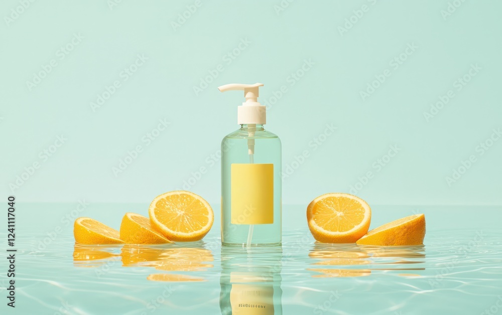 Refreshing Citrus-Themed Skincare Product Display Tranquil Water Setting Aesthetic Photography Minimalist Style Refreshing Citrus-Themed Skincare Product Display Tranquil Water Setting Aesthetic Photography Minimalist Style