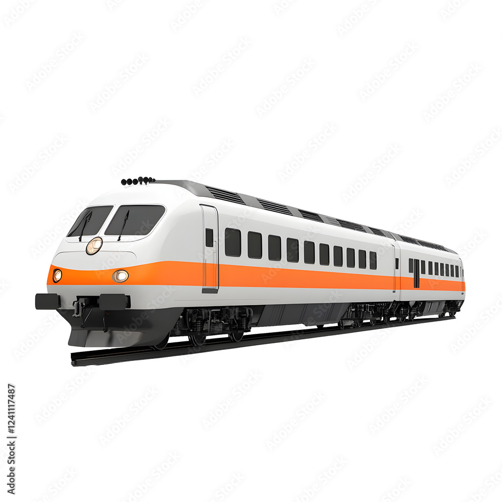 Modern High Speed Train on Transparent Background Modern High Speed Train on Transparent Background