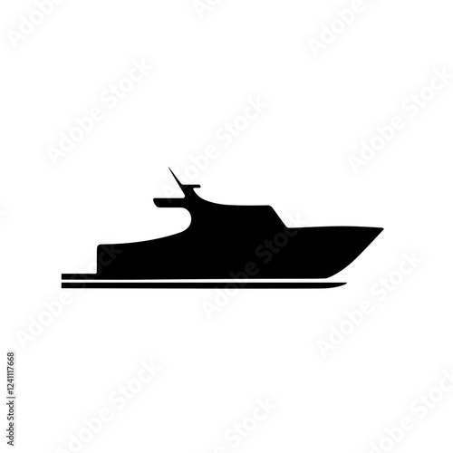 Silhouette of a yacht on calm water