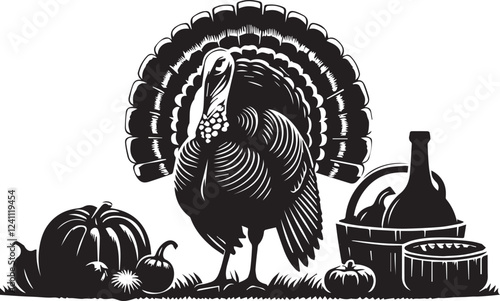 Turkey vector silhouette illustration design