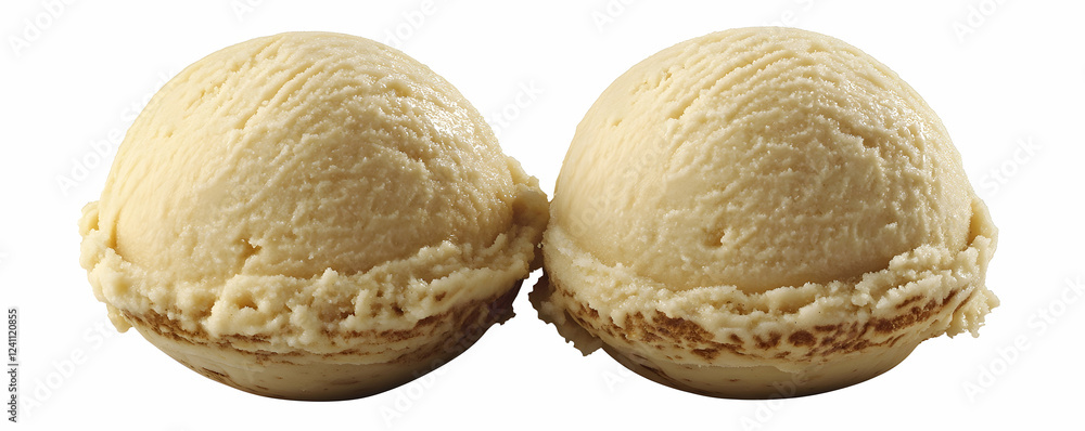 Fototapeta premium Creamy Vanilla Ice Cream Scoops, Sweet Dessert, Refreshing Treat, Delicious Summer, Perfect Indulgence