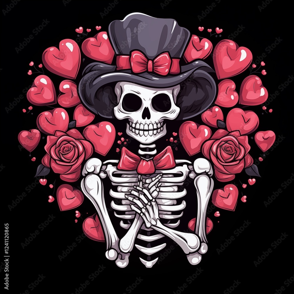 Valentine skeleton, 4096 x 4096px , JPG 300dpi Valentine skeleton, 4096 x 4096px , JPG 300dpi