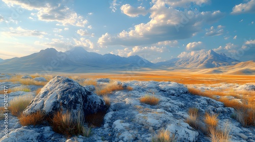 The Enchanting Charm of Altyn Emel National Park: A Tilt-Shift Exploration of the Aktau Mountains photo