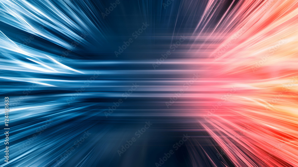 Abstract light streaks, converging lines, vibrant colors, dark background, for technology or design use Abstract light streaks, converging lines, vibrant colors, dark background, for technology or design use