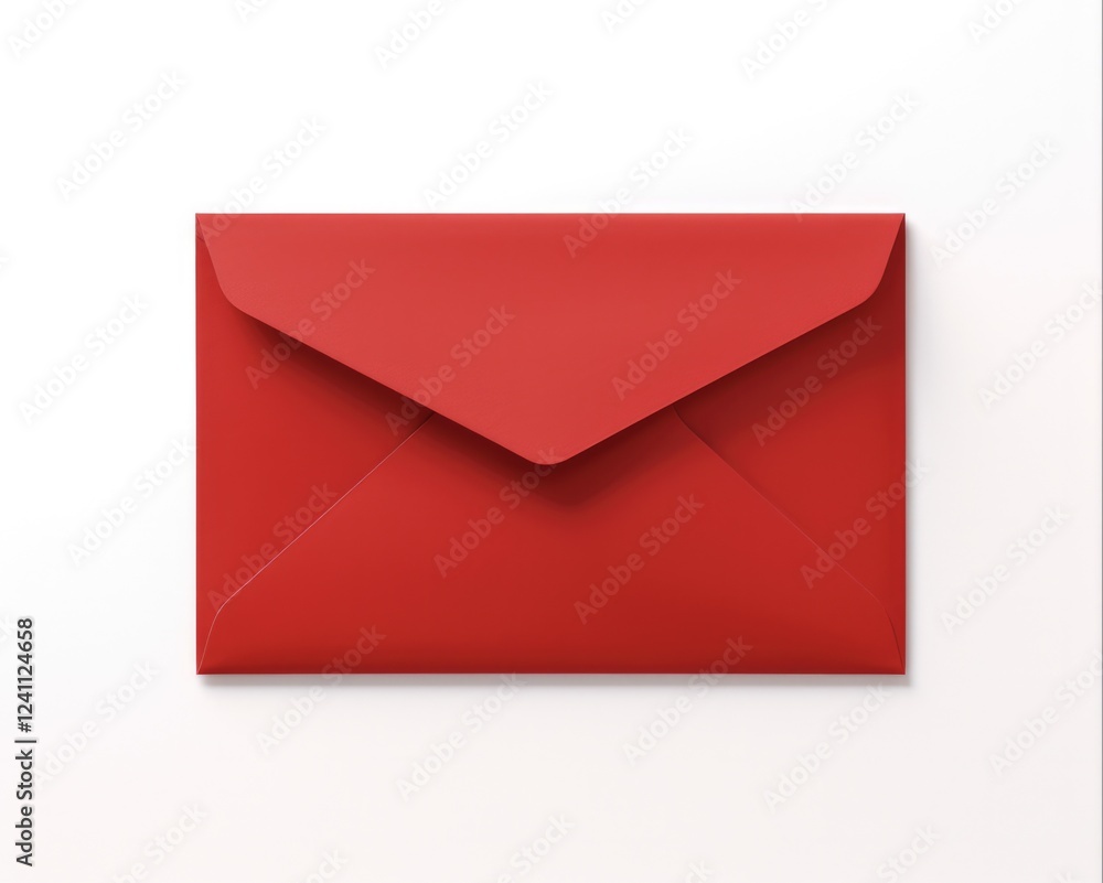 Red Square Envelope. Blank Post Mail Send Communication Empty Paper Concept Red Square Envelope. Blank Post Mail Send Communication Empty Paper Concept