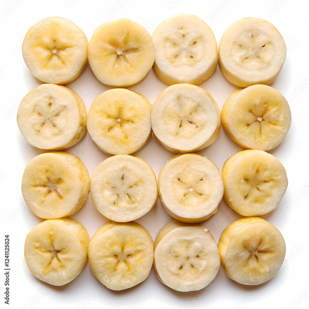 Sweet Yellow Banana Slices. A Delicious and Healthy Snack Sweet Yellow Banana Slices. A Delicious and Healthy Snack