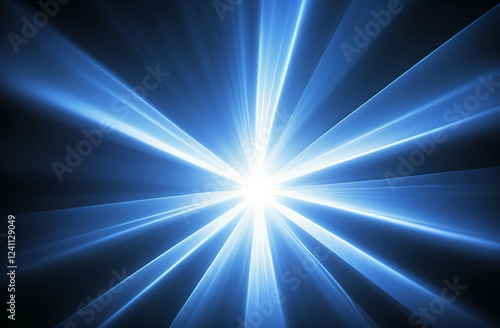 blue light rays isolated on white