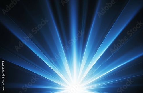 blue light rays isolated on white
