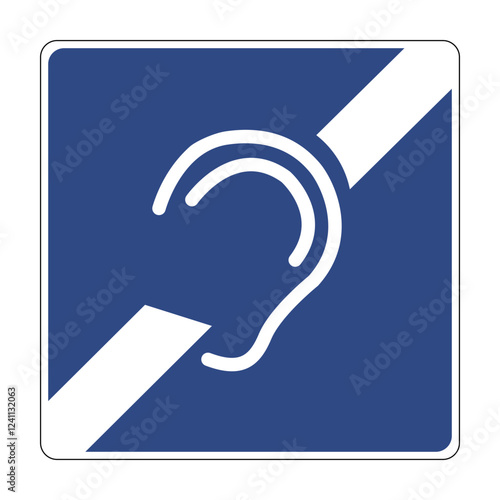 Road sign deaf pedestrians. Informs drivers that there may be pedestrians with hearing impairments in the area the sign.