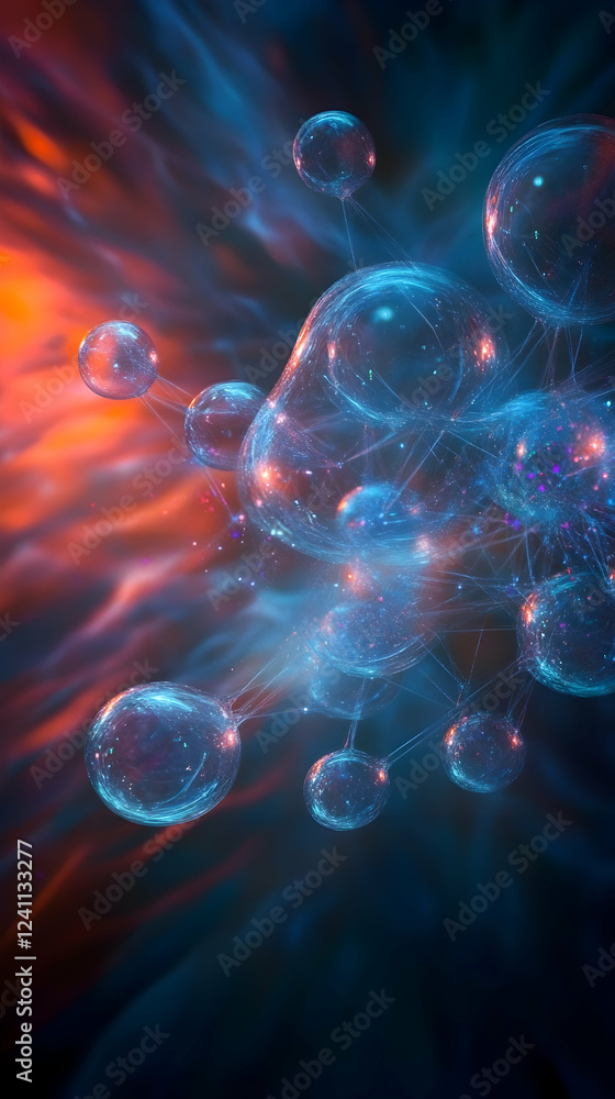 Molecular structure, energy flow, abstract background, science concept Molecular structure, energy flow, abstract background, science concept