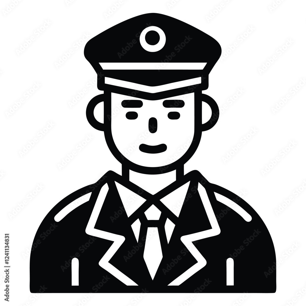 Police Badge and Officer Icon High Quality Vector Line Art for Security Designs Police Badge and Officer Icon High Quality Vector Line Art for Security Designs