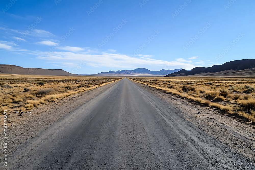 Long Deserted Road at Sunset – Scenic Evening Sky Background Long Deserted Road at Sunset – Scenic Evening Sky Background
