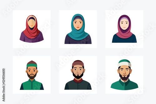 Muslim women vector design 