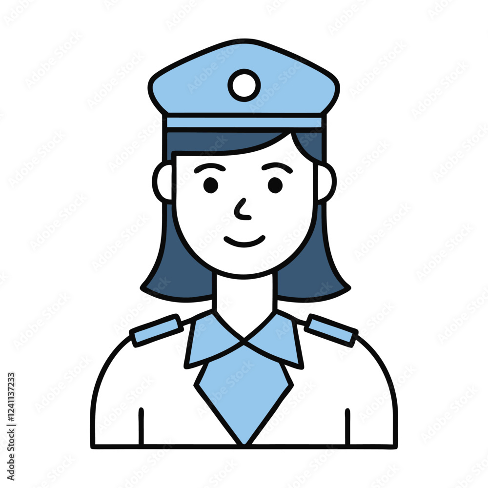 Police Officer Icon Vector Line Art Illustration for Security and Law Enforcement Designs Police Officer Icon Vector Line Art Illustration for Security and Law Enforcement Designs