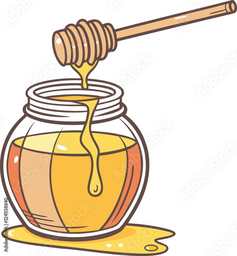 jar of honey dipper