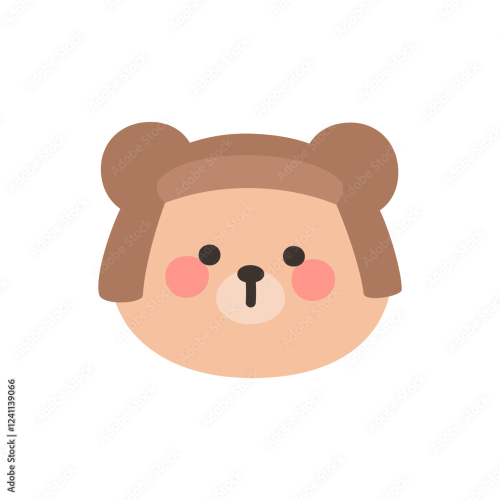 Korean Style Bear Head Cartoon with Brown Ear Warmer Hat Korean Style Bear Head Cartoon with Brown Ear Warmer Hat