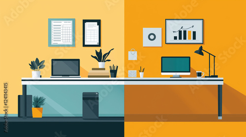 Hybrides Arbeiten: Kombination aus Home Office und Büro für flexible Produktivität
