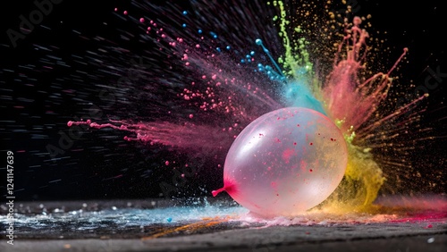 Colorful Exploding Balloon Water Color Burst Abstract Photography