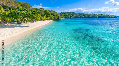 Dynamic water splash, bubbles, ripples, underwater light rays and tranquil ocean views