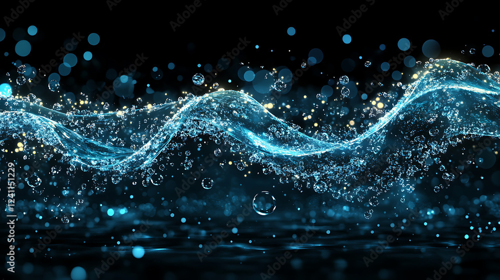 Dynamic water splash, bubbles, ripples, underwater light rays and tranquil ocean views Dynamic water splash, bubbles, ripples, underwater light rays and tranquil ocean views