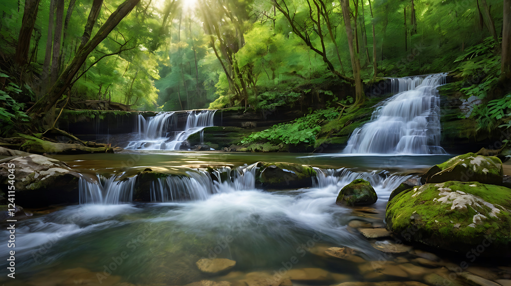 Beauty of Pipe Creek Falls in hills with clean water Beauty of Pipe Creek Falls in hills with clean water