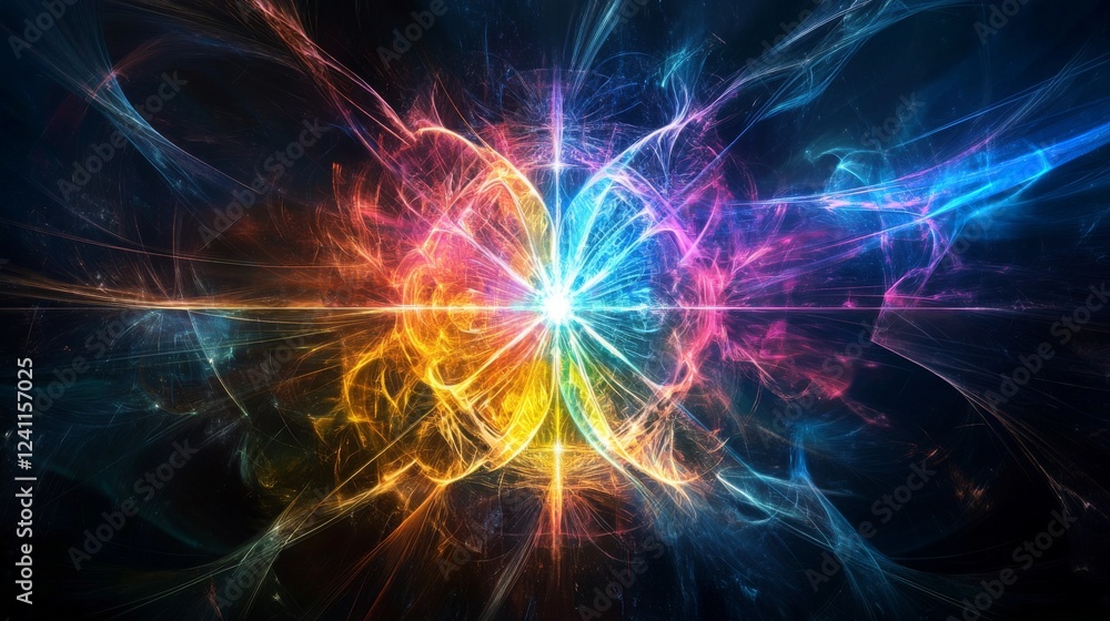 Vibrant abstract depiction of energy and light in 4k resolution footage Vibrant abstract depiction of energy and light in 4k resolution footage