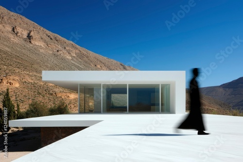 Modern Minimalist House Desert Mountain Setting photo