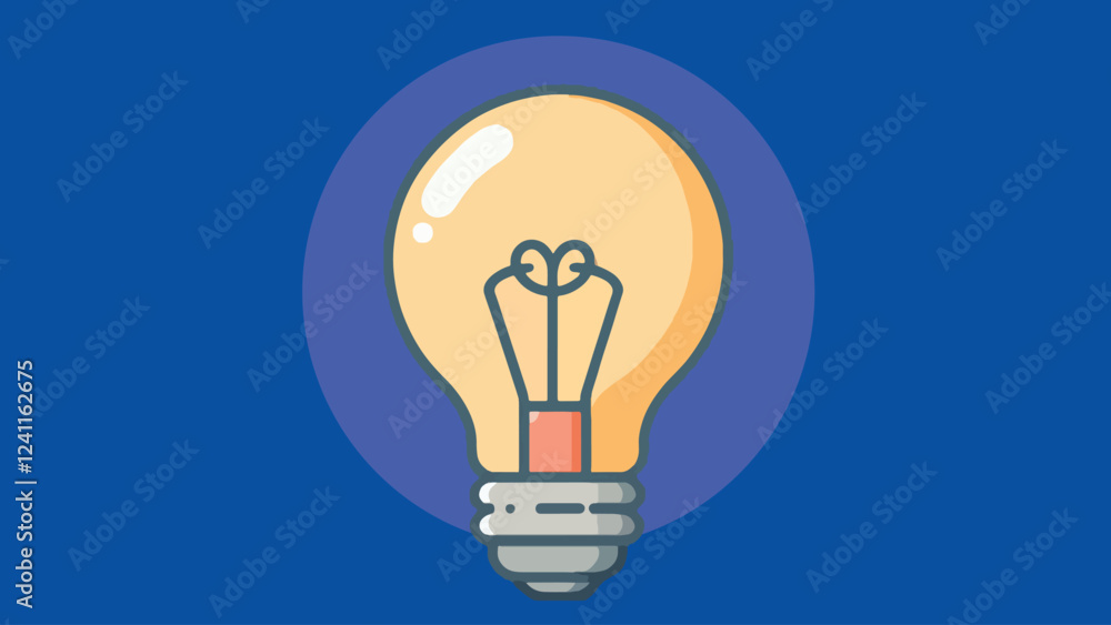 bulb lamp illustration in flat style bulb lamp illustration in flat style