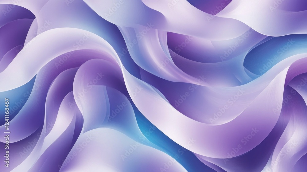 Obraz premium Abstract geometric waves in gradient tones of purple and blue create a fluid and dynamic design