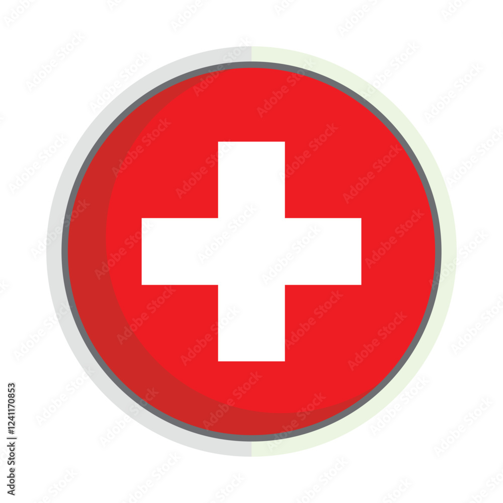 Swiss national flag shield Badge Swiss national flag shield Badge
