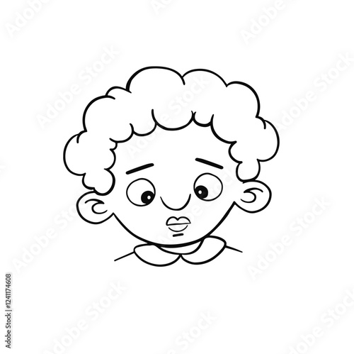 emotion avatar child boy sadness, despondency line