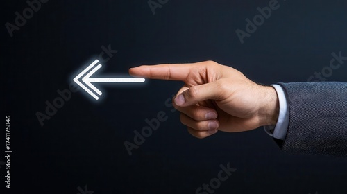 Corporate leader presenting a roadmap to digital transformation on a sleek digital screen, strategic planning